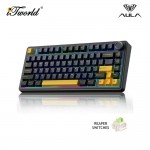 AULA F75 Thunder Black Multi Mode Mechanical Keyboard with Reaper Switch