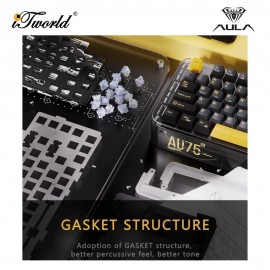 AULA F75 Thunder Black Multi Mode Mechanical Keyboard with Reaper Switch