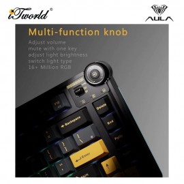 AULA F75 Thunder Black Multi Mode Mechanical Keyboard with Reaper Switch