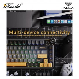 AULA F75 Thunder Black Multi Mode Mechanical Keyboard with Reaper Switch