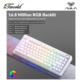 AULA F75 White Contour Multi Mode Mechanical Keyboard with Star Vector Switch