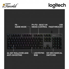 Logitech G512 LIGHTSYNC RGB Mechnical Gaming Keyboard - GX Brown Tactile (920-009354)