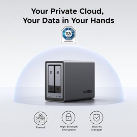 UGREEN NASync DXP2800 (Intel N100,2Bay,8GB RAM,Max Storage 76TB,Device Warranty 2Years)
