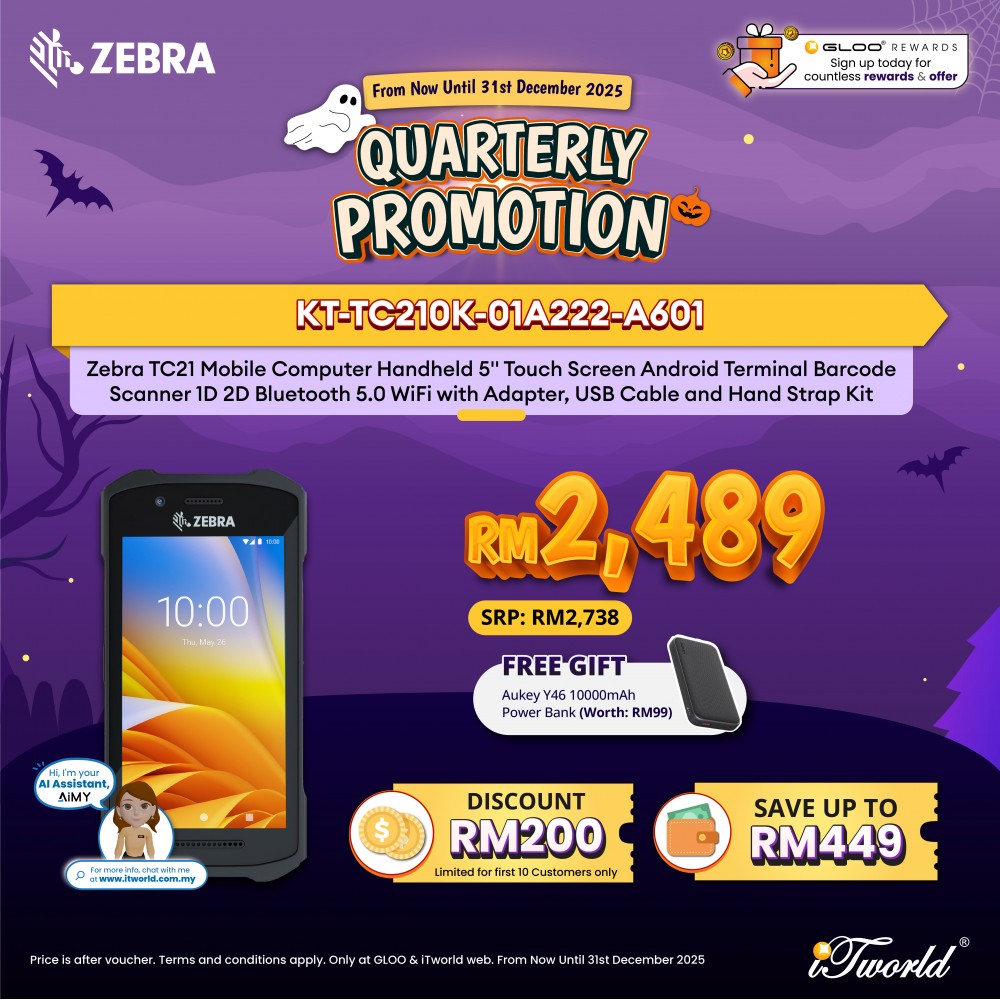 Zebra TC21 Mobile Computer Handheld 5'' Touch Screen Android Terminal Barcode Scanner 1D 2D Bluetooth 5.0 WiFi with Adapter, USB Cable and Hand Strap Kit (KT-TC210K-01A222-A601)