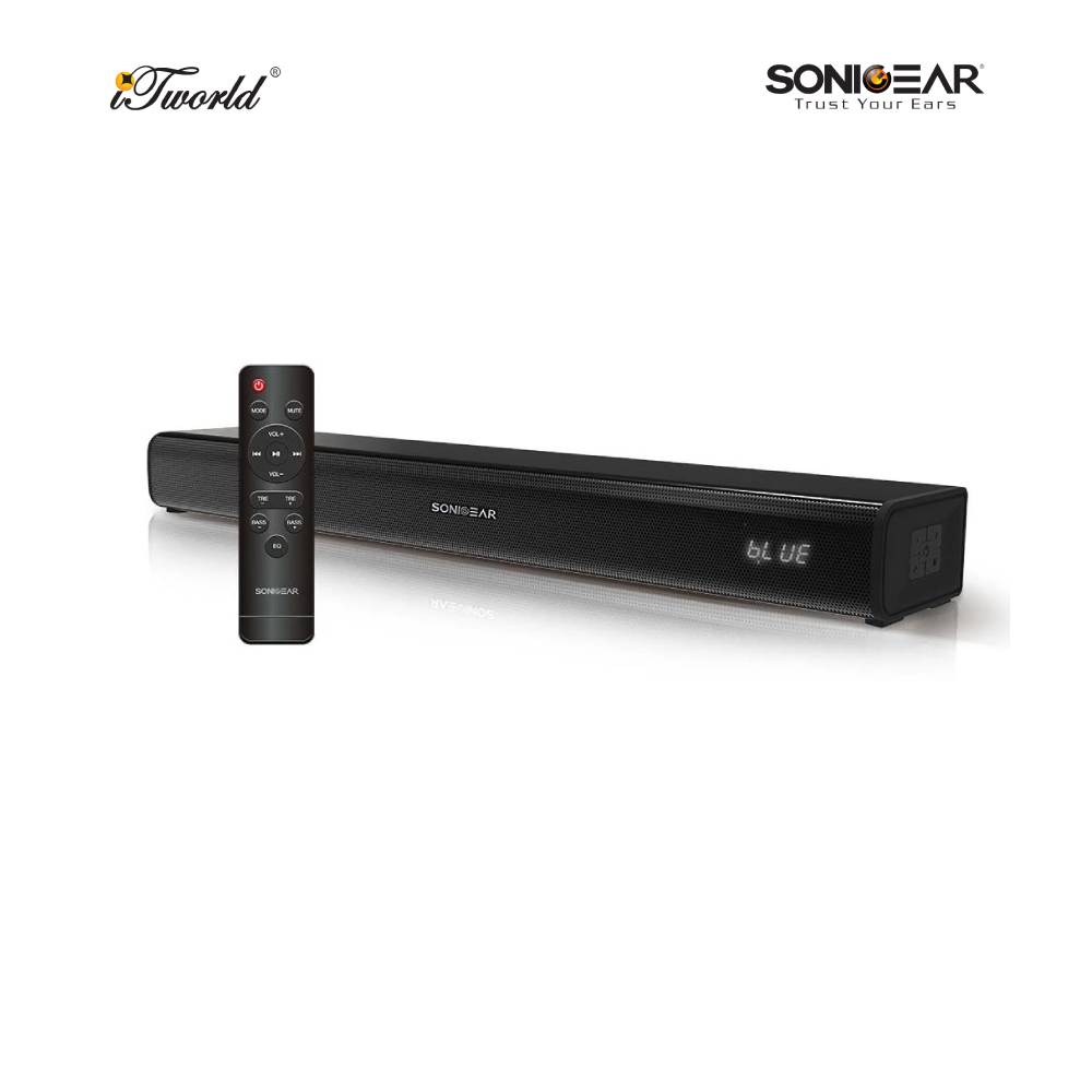 SonicGear SonicBar HD2000 TV PC Bluetooth 5.3 Soundbar 2.0 Channel Speaker 8886411933913