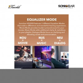 SonicGear SonicBar HD2000 TV PC Bluetooth 5.3 Soundbar 2.0 Channel Speaker 8886411933913