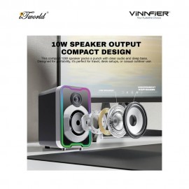 Vinnfier Studio 3 2.0 Desktop Speaker With RGB Light