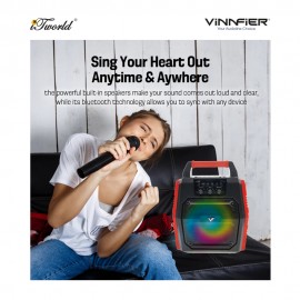 Vinnfier Tango 202 Pro BTRM TWS Super FM Radio Wireless Portable Bluetooth Speaker – Red